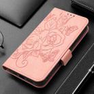 For Oukitel C50 Embossed Rose RFID Anti-theft Leather Phone Case(Pink) - 2