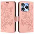 For Oukitel C50 Embossed Rose RFID Anti-theft Leather Phone Case(Pink) - 3