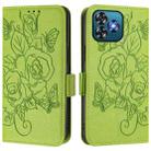 For Oukitel C53 Embossed Rose RFID Anti-theft Leather Phone Case(Green) - 3