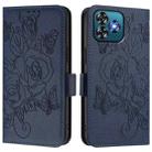 For Oukitel C53 Embossed Rose RFID Anti-theft Leather Phone Case(Dark Blue) - 3