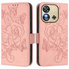 For Oukitel C57s Embossed Rose RFID Anti-theft Leather Phone Case(Pink) - 2