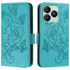 For Wiko T20 Embossed Rose RFID Anti-theft Leather Phone Case(Light Blue) - 2