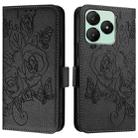 For Wiko T20 Embossed Rose RFID Anti-theft Leather Phone Case(Black) - 2