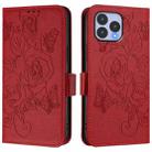 For Wiko T60 / Cubot P80 Embossed Rose RFID Anti-theft Leather Phone Case(Red) - 2