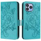 For Wiko T60 / Cubot P80 Embossed Rose RFID Anti-theft Leather Phone Case(Light Blue) - 2