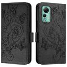 For Ulefone Note 14 Embossed Rose RFID Anti-theft Leather Phone Case(Black) - 2