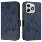 For Ulefone Note 18 Ultra Embossed Rose RFID Anti-theft Leather Phone Case(Dark Blue) - 2