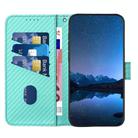 For Redmi Note 14 5G YX0070 Carbon Fiber Buckle Leather Phone Case with Lanyard(Light Blue) - 3