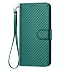 For Redmi Note 14 5G YX0070 Carbon Fiber Buckle Leather Phone Case with Lanyard(Dark Green) - 2