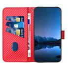 For Redmi Note 14 Pro+ 5G YX0070 Carbon Fiber Buckle Leather Phone Case with Lanyard(Red) - 3