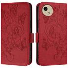 For Sharp Aquos Wish4 Embossed Rose RFID Anti-theft Leather Phone Case(Red) - 2