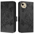 For Sharp Aquos Wish4 Embossed Rose RFID Anti-theft Leather Phone Case(Black) - 2