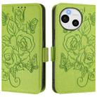 For Sharp Aquos Sense9 Plus Embossed Rose RFID Anti-theft Leather Phone Case(Green) - 2