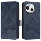 For Sharp Aquos Sense9 Plus Embossed Rose RFID Anti-theft Leather Phone Case(Dark Blue) - 2