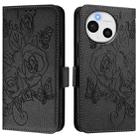 For Sharp Aquos Sense9 Plus Embossed Rose RFID Anti-theft Leather Phone Case(Black) - 2