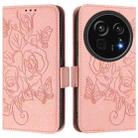 For Sharp Aquos R9 Pro Embossed Rose RFID Anti-theft Leather Phone Case(Pink) - 2