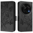 For Sharp Aquos R9 Pro Embossed Rose RFID Anti-theft Leather Phone Case(Black) - 2