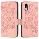For Sharp Basio Active3 Embossed Rose RFID Anti-theft Leather Phone Case(Pink) - 2