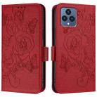 For T-Mobile REVVL 6 / 6x 5G Embossed Rose RFID Anti-theft Leather Phone Case(Red) - 3