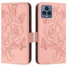 For T-Mobile REVVL 6 / 6x 5G Embossed Rose RFID Anti-theft Leather Phone Case(Pink) - 3