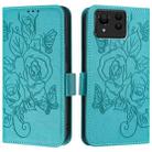For Asus Zenfone 11 Ultra Embossed Rose RFID Anti-theft Leather Phone Case(Light Blue) - 2