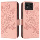 For Asus Zenfone 11 Ultra Embossed Rose RFID Anti-theft Leather Phone Case(Pink) - 2