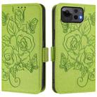For Asus Zenfone 12 Ultra Embossed Rose RFID Anti-theft Leather Phone Case(Green) - 2