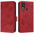 For Nokia C22 Embossed Rose RFID Anti-theft Leather Phone Case(Red) - 2