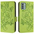 For Nokia G22 Embossed Rose RFID Anti-theft Leather Phone Case(Green) - 2