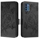 For Nokia C300 Embossed Rose RFID Anti-theft Leather Phone Case(Black) - 3