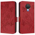 For Nokia 6.3 / G20 / G10 Embossed Rose RFID Anti-theft Leather Phone Case(Red) - 2