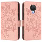 For Nokia 6.3 / G20 / G10 Embossed Rose RFID Anti-theft Leather Phone Case(Pink) - 2