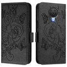 For Nokia 6.3 / G20 / G10 Embossed Rose RFID Anti-theft Leather Phone Case(Black) - 2
