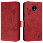 For Nokia C10 / C20 Embossed Rose RFID Anti-theft Leather Phone Case(Red) - 2