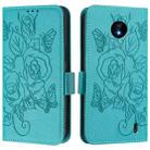 For Nokia C10 / C20 Embossed Rose RFID Anti-theft Leather Phone Case(Light Blue) - 2