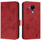 For Nokia C30 Embossed Rose RFID Anti-theft Leather Phone Case(Red) - 2
