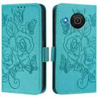 For Nokia X20 / X10 Embossed Rose RFID Anti-theft Leather Phone Case(Light Blue) - 2