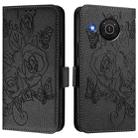 For Nokia X20 / X10 Embossed Rose RFID Anti-theft Leather Phone Case(Black) - 2
