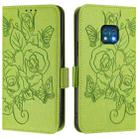 For Nokia XR20 Embossed Rose RFID Anti-theft Leather Phone Case(Green) - 2