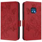 For Nokia XR20 Embossed Rose RFID Anti-theft Leather Phone Case(Red) - 2