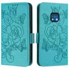 For Nokia XR20 Embossed Rose RFID Anti-theft Leather Phone Case(Light Blue) - 2