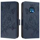 For Nokia XR20 Embossed Rose RFID Anti-theft Leather Phone Case(Dark Blue) - 2