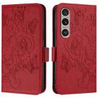 For Sony Xperia 1 VI Embossed Rose RFID Anti-theft Leather Phone Case(Red) - 2