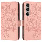 For Sony Xperia 1 VI Embossed Rose RFID Anti-theft Leather Phone Case(Pink) - 2