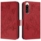 For Sony Xperia 5 IV Embossed Rose RFID Anti-theft Leather Phone Case(Red) - 2