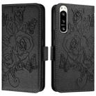 For Sony Xperia 5 IV Embossed Rose RFID Anti-theft Leather Phone Case(Black) - 2