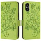 For Sony Xperia 5 V Embossed Rose RFID Anti-theft Leather Phone Case(Green) - 2