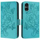 For Sony Xperia 5 V Embossed Rose RFID Anti-theft Leather Phone Case(Light Blue) - 2