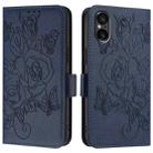For Sony Xperia 5 V Embossed Rose RFID Anti-theft Leather Phone Case(Dark Blue) - 2