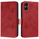 For Sony Xperia 5 VI Embossed Rose RFID Anti-theft Leather Phone Case(Red) - 2